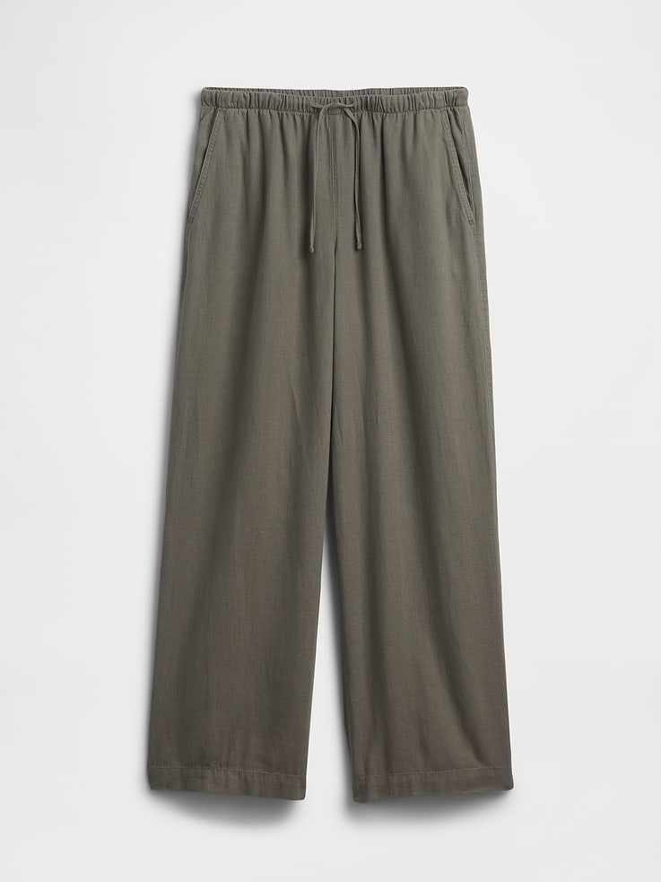 Image number 7 showing, Relaxed Linen-Blend Wide-Leg Pants