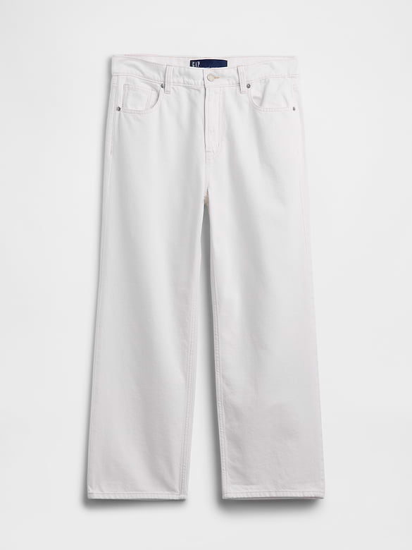 Low Slung Relaxed Straight Crop Jeans