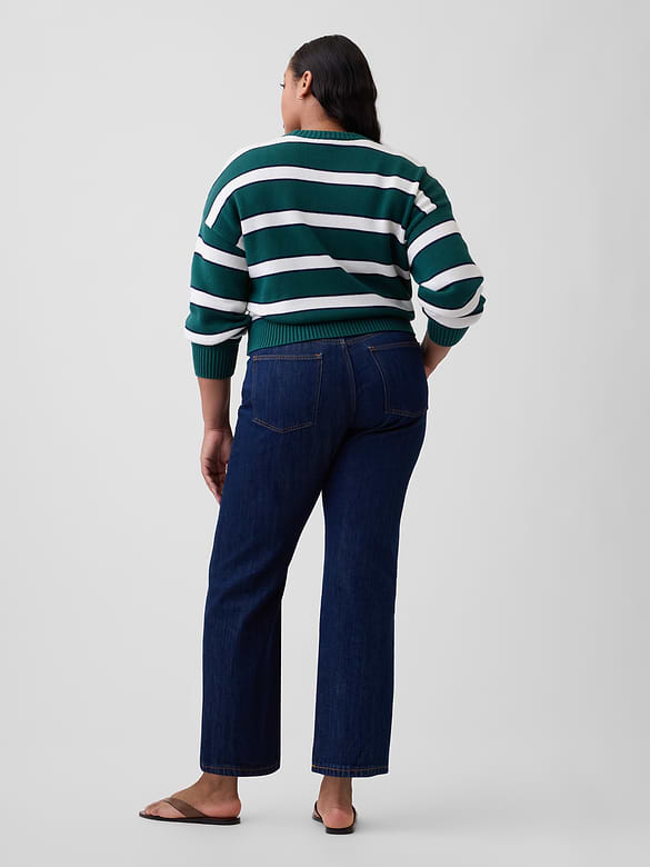 Low Slung SuperSoft Relaxed Straight Crop Jeans