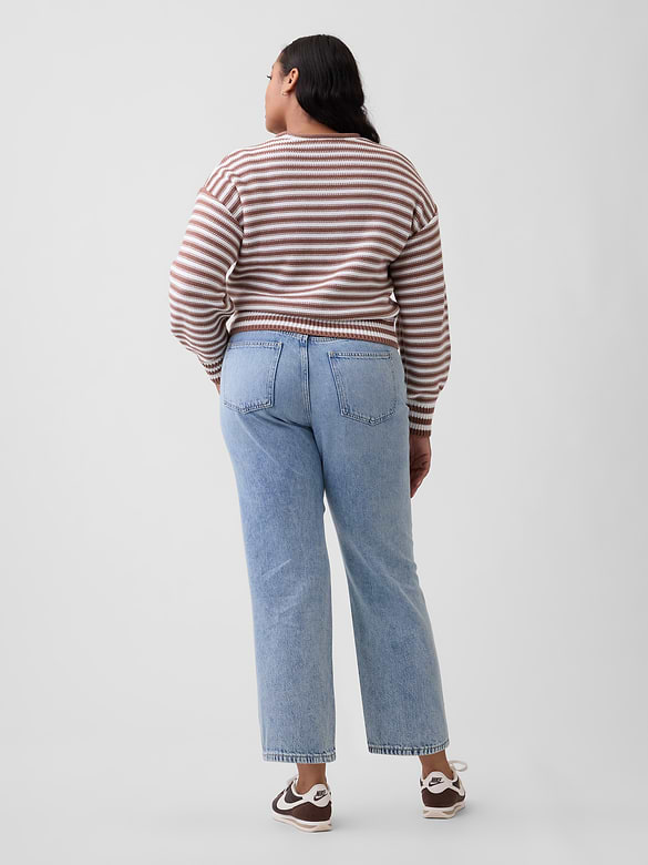 Low Slung SuperSoft Relaxed Straight Crop Jeans