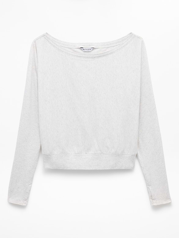 Airy Cotton Terry Boat Neck Sweatshirt