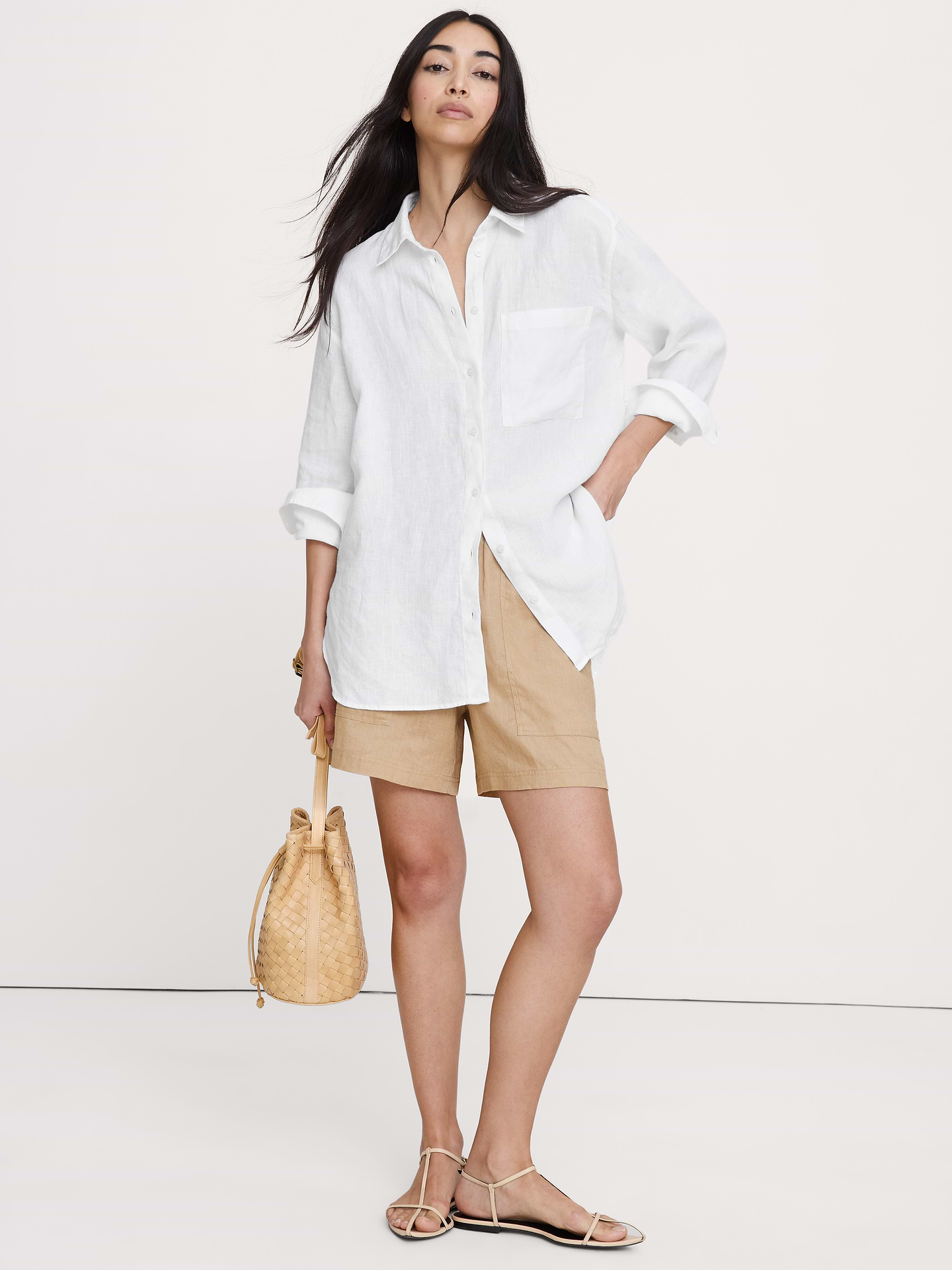 Image number 1 showing, The Oversized Linen Shirt
