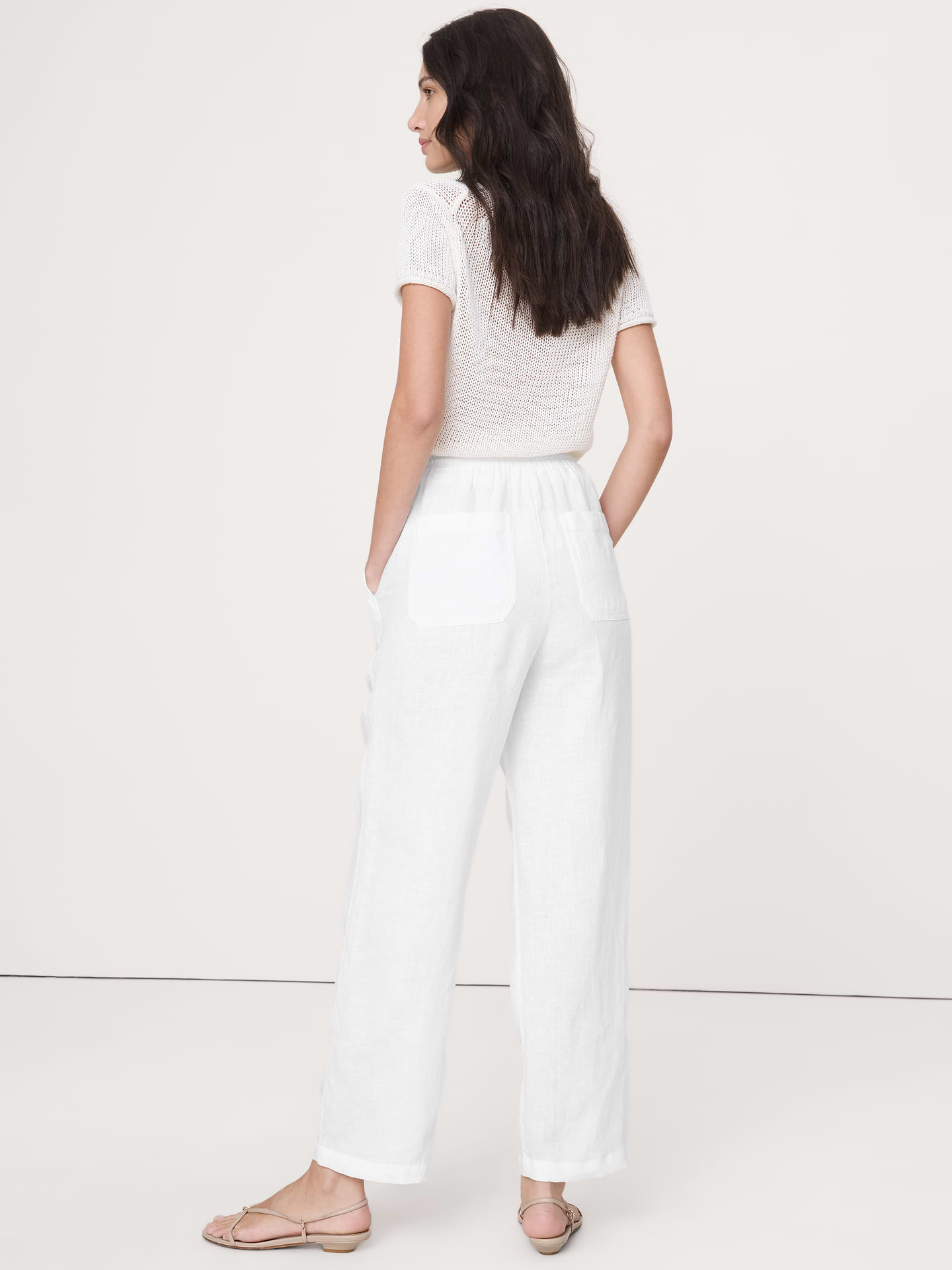 Image number 2 showing, The Getaway Straight-Leg Pull-On Pant in Linen