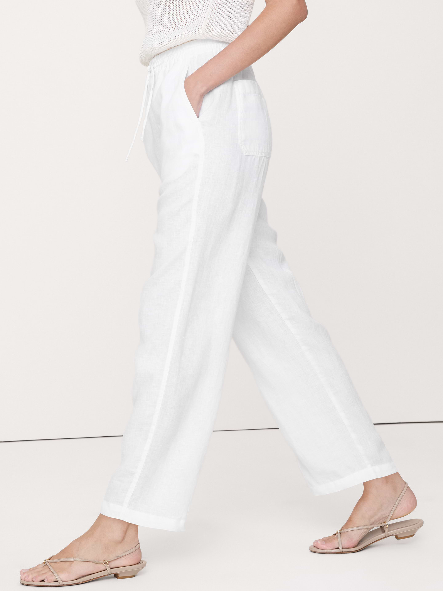 Image number 3 showing, The Getaway Straight-Leg Pull-On Pant in Linen