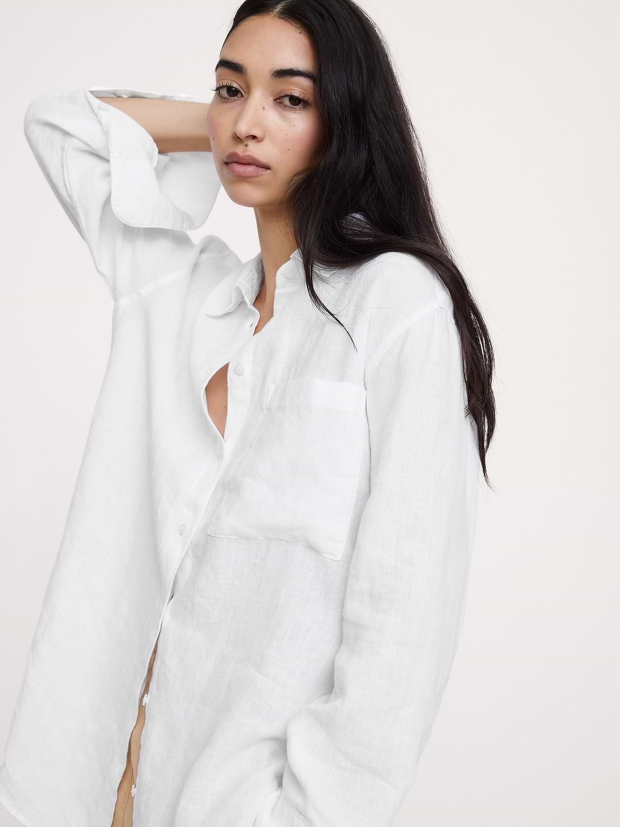 The Oversized Linen Shirt | Banana Republic