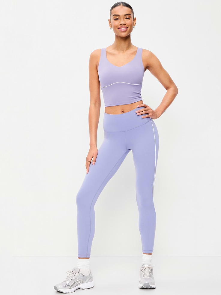 Image number 1 showing, High-Waisted StudioSmooth 7/8 Side-Striped Leggings
