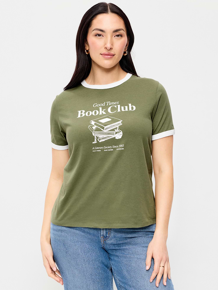 Image number 6 showing, EveryWear Crew-Neck Graphic Ringer T-Shirt