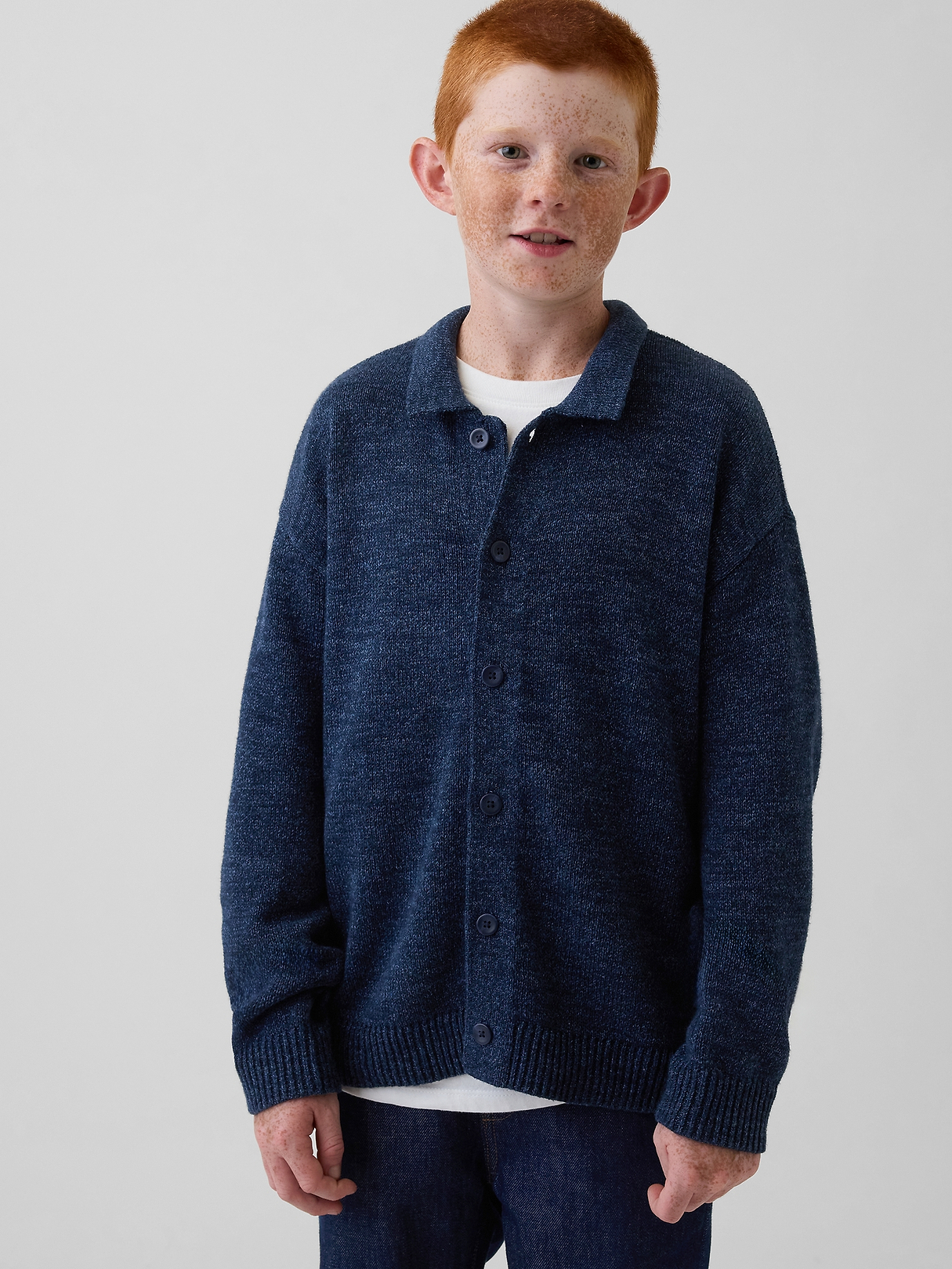 Kids Relaxed Polo Cardigan Sweater | Gap