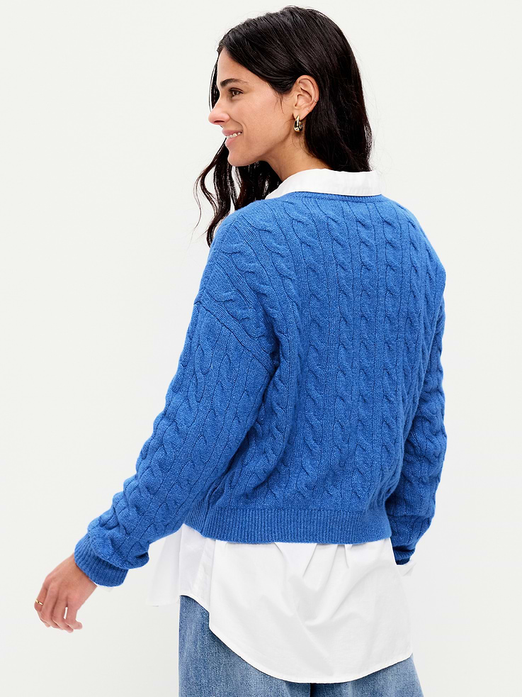 Image number 2 showing, Old Navy x The Devil Wears Prada SoSoft Cerulean Cable-Knit Sweater