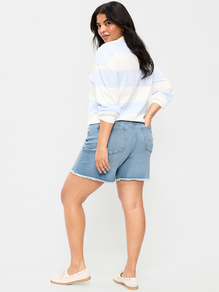 Image number 6 showing, High-Waisted OG Jean Cut-Off Shorts -- 7-inch inseam