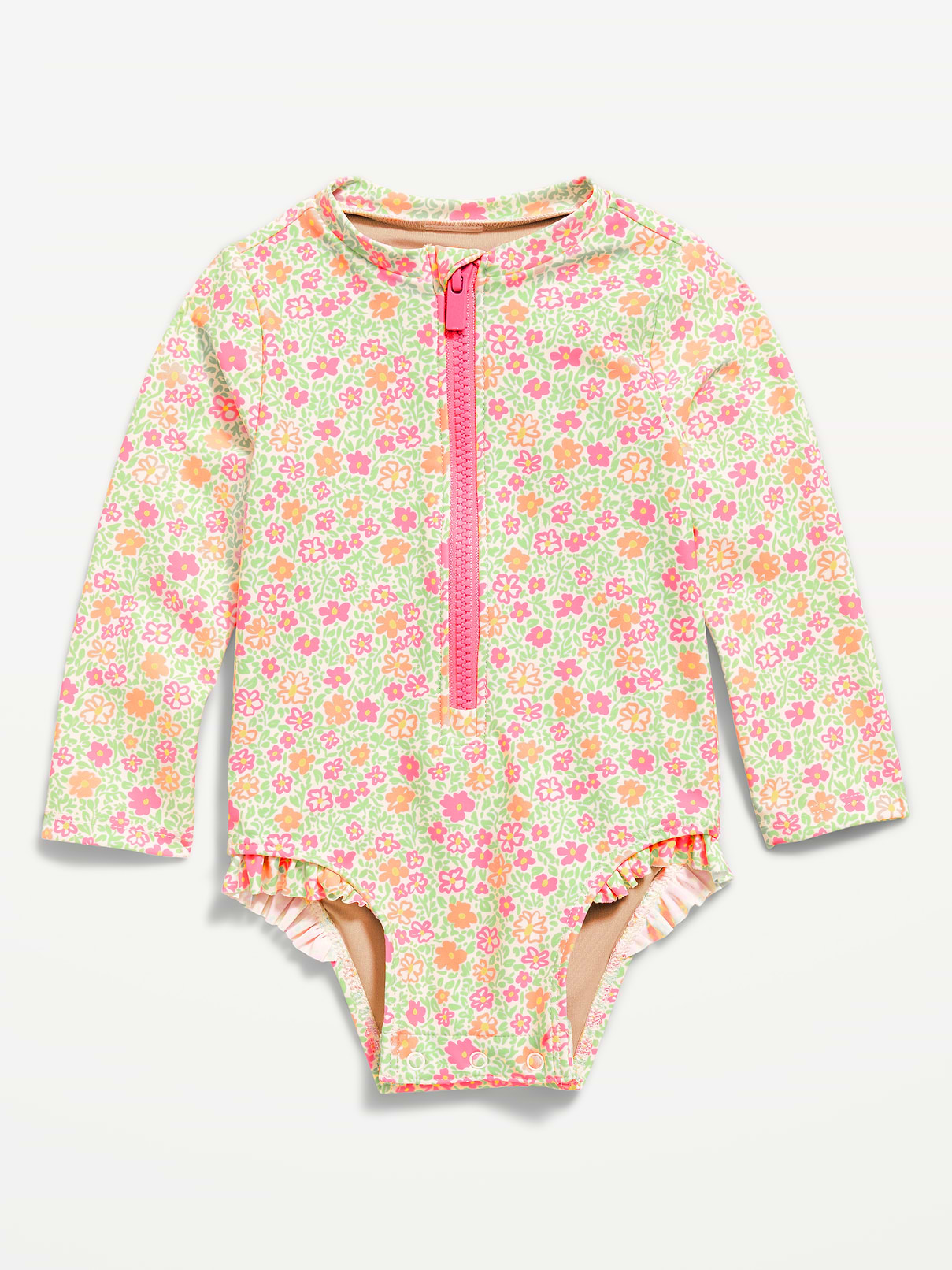 L'image numéro 1 présente Maillot de bain anti-UV une-pièce à manches longues pour bébé