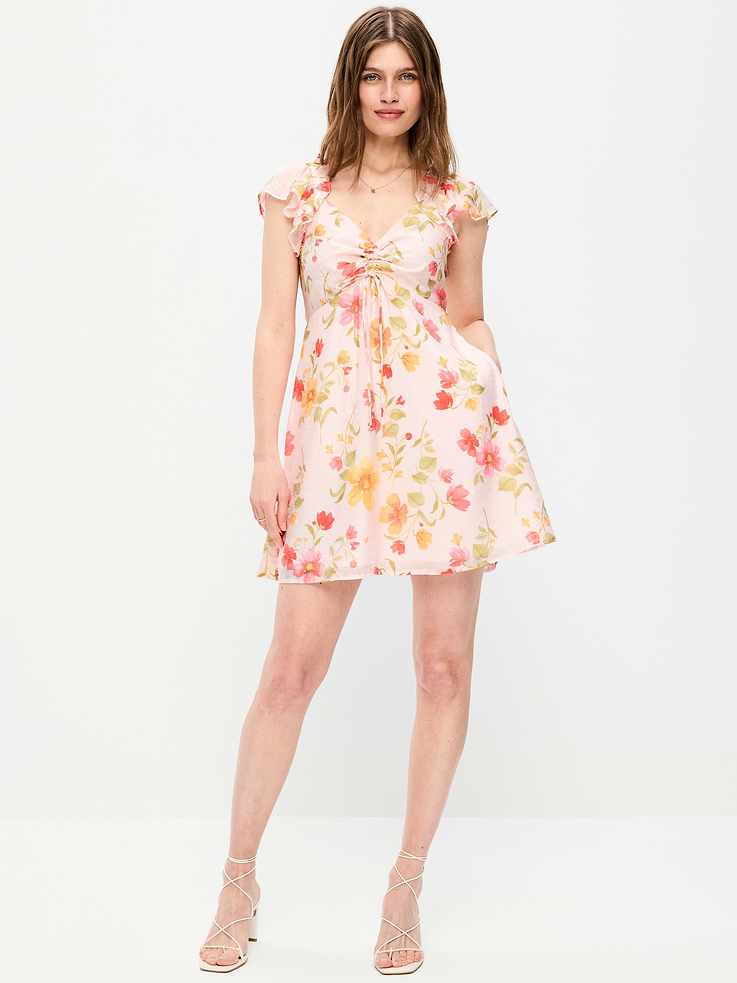 Image number 1 showing, Flutter-Sleeve Fit & Flare Mini Dress