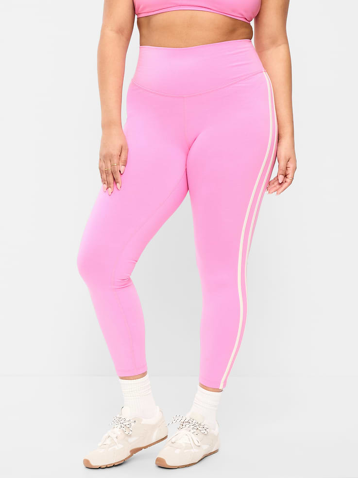 Image number 5 showing, High-Waisted PowerChill Side-Striped 7/8 Cotton Leggings