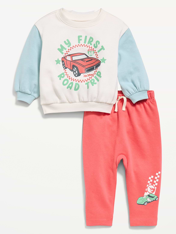 Long-Sleeve Graphic Sweatshirt and Sweatpants Set for Baby