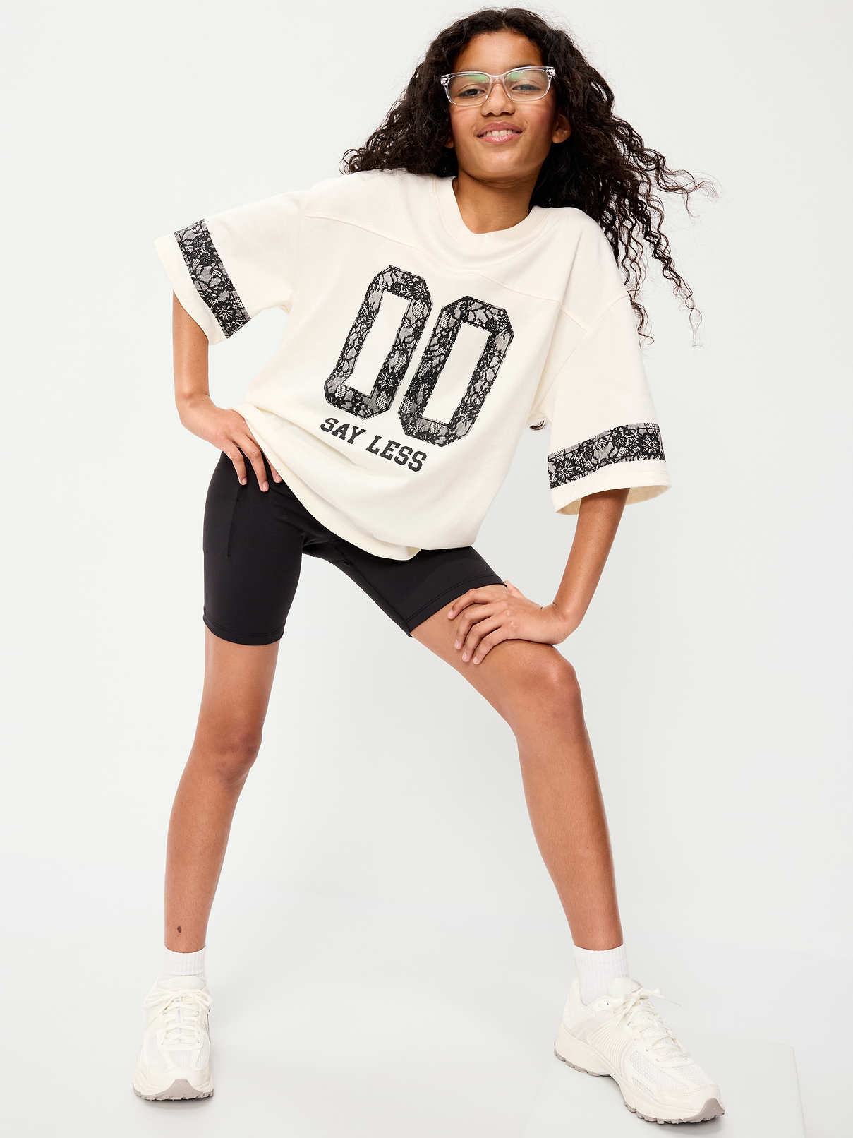 Image number 3 showing, High-Waisted StudioSmooth Biker Shorts for Girls
