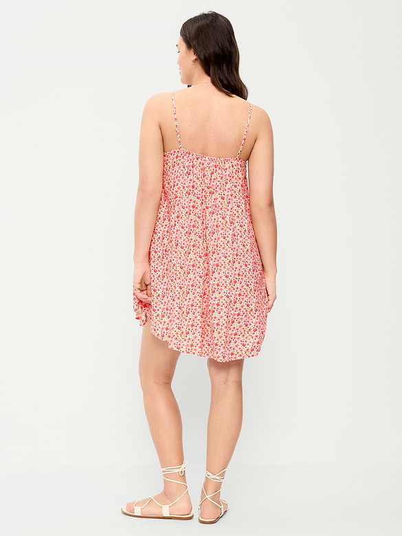 Ruffle-Trim Asymmetrical Mini Dress