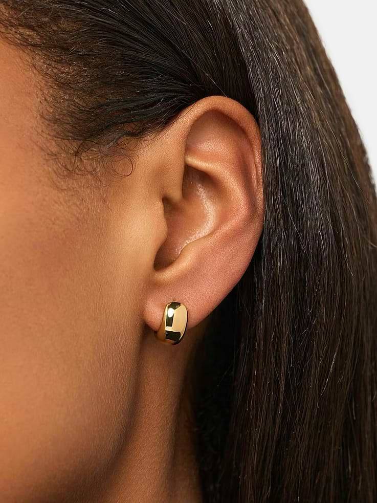Image 2 of 2, Ana Luisa Giulia Bold Gold Hoop Earrings