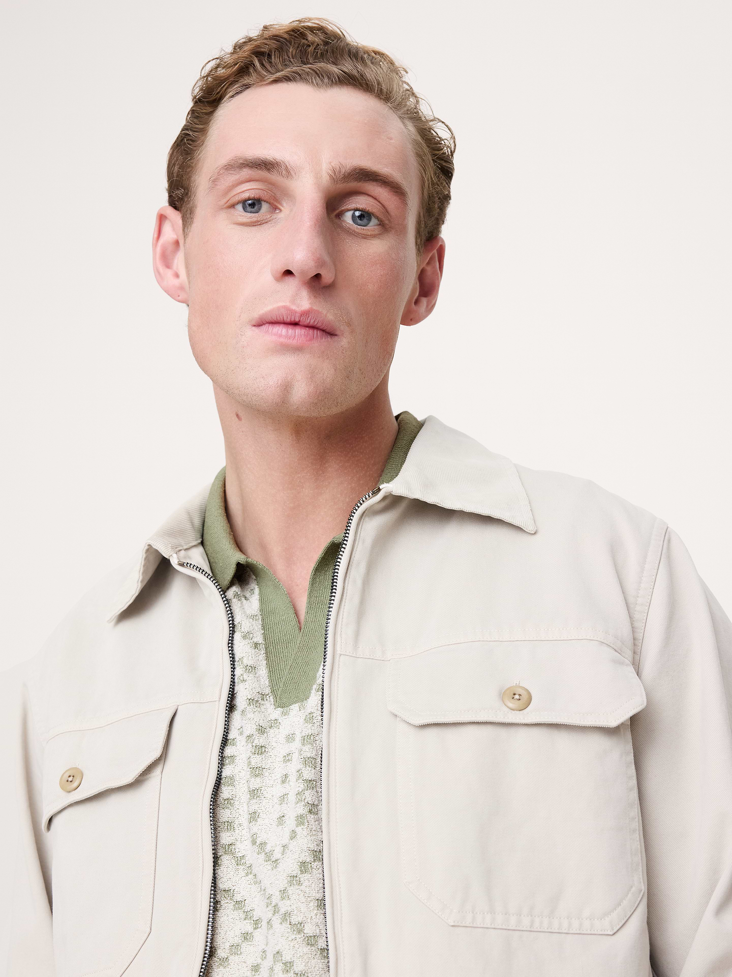 L'image numéro 3 présente Polo en jacquard de mélange de lin et de coton
