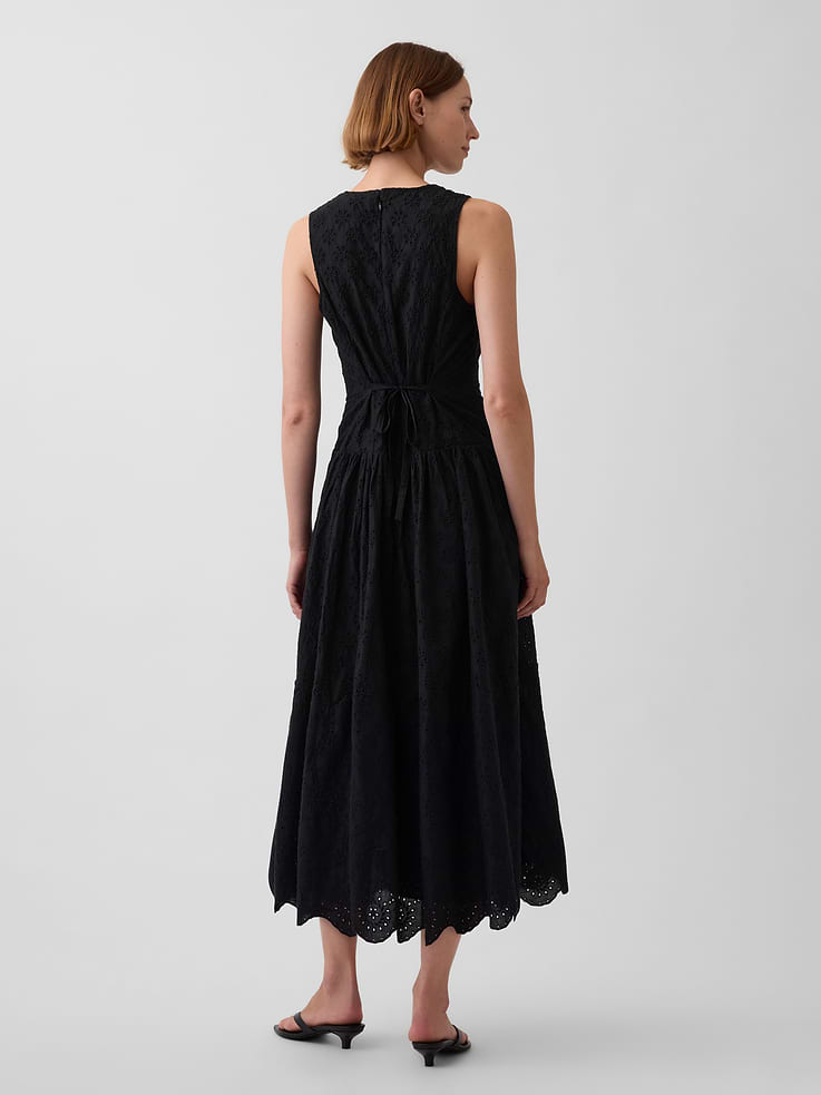 Image number 2 showing, Eyelet Drop-Waist Maxi Dress