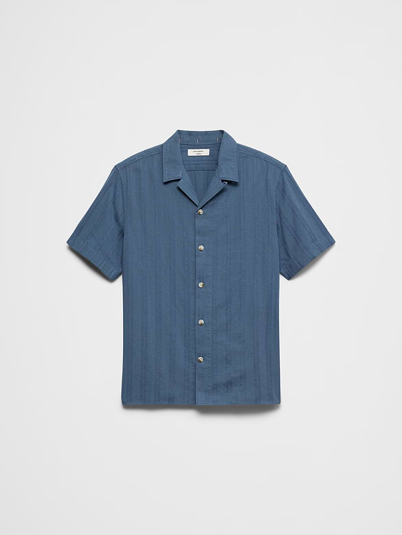 Standard-Fit Textured Resort Shirt
