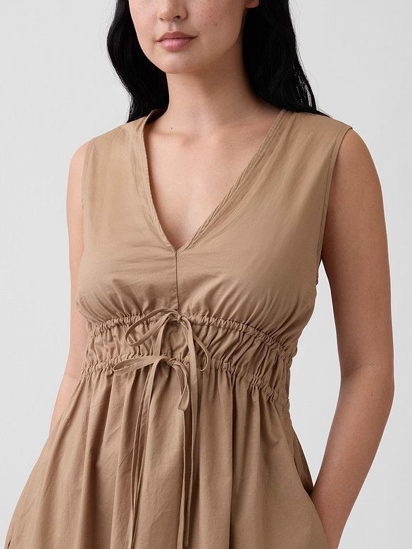 Sleeveless Tie-Front Maxi Dress