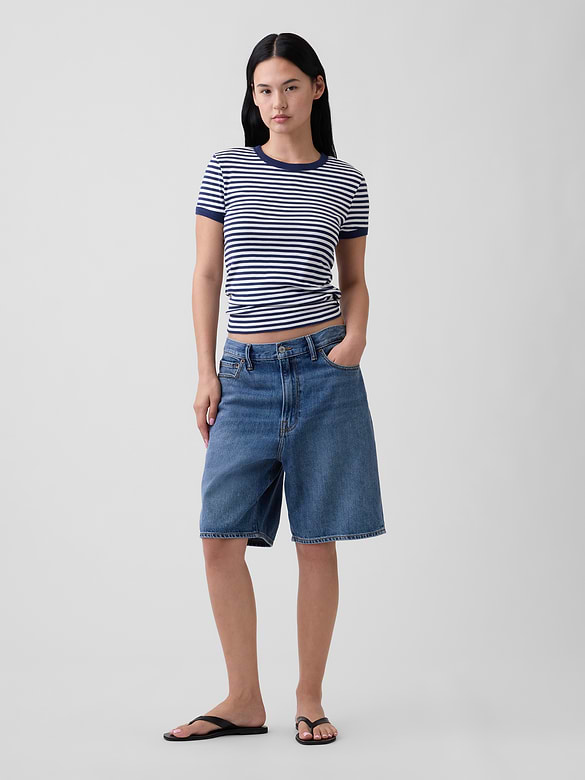 Modern Ribbed Crewneck T-Shirt