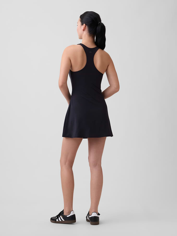 Image number 2 showing, GapFit Studio Recycled Squareneck Mini Dress