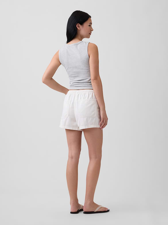 3" Mid Rise Pull-On Denim Shorts