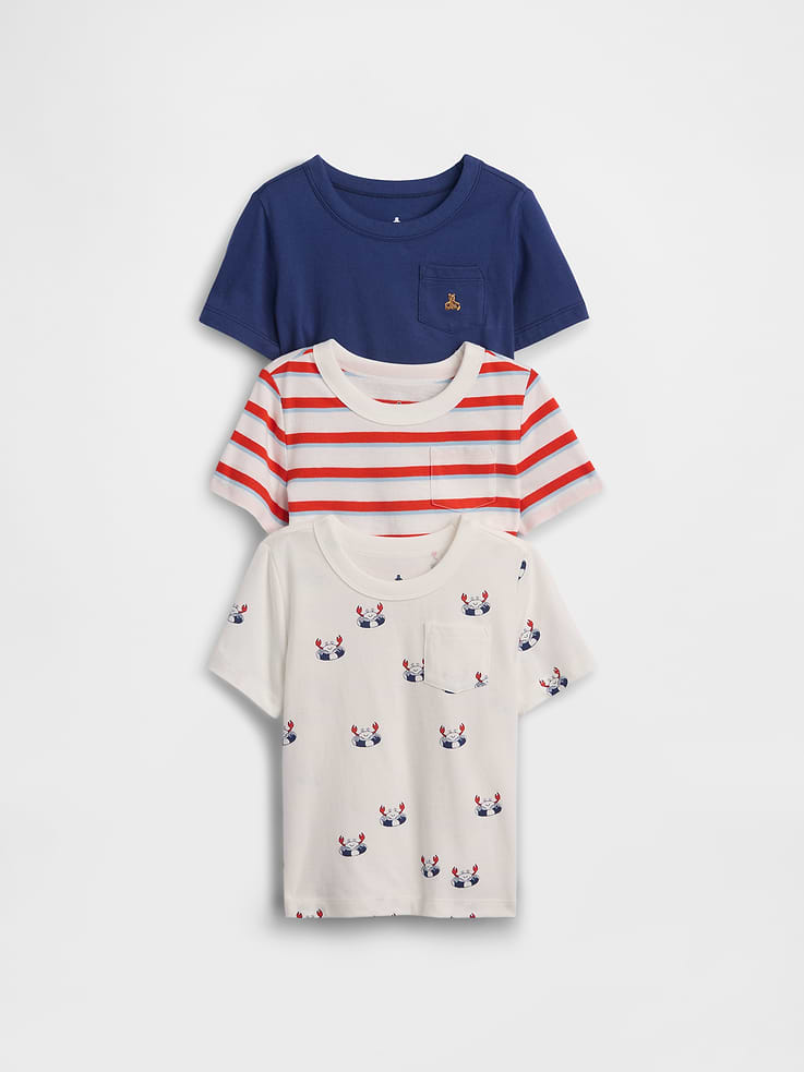 Image number 1 showing, Baby & Toddler Mix & Match Pocket T-Shirt (3-Pack)