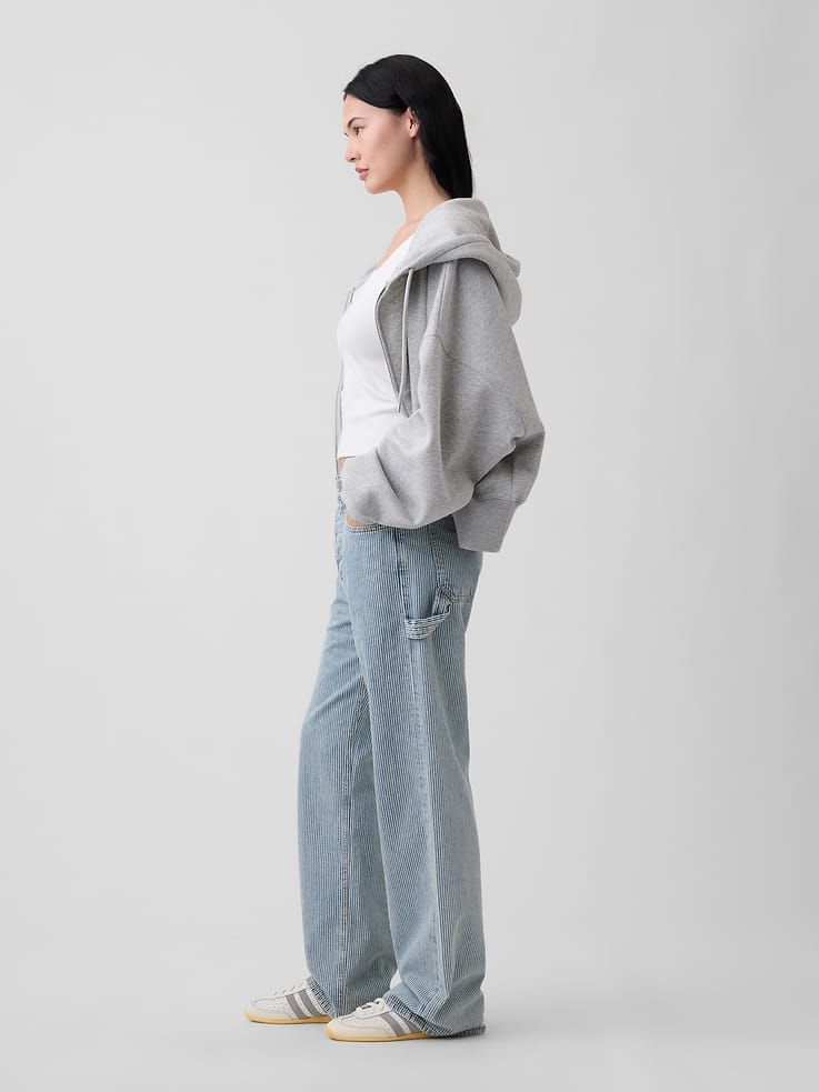 Image number 3 showing, Low Slung Relaxed Straight Railroad Stripe Carpenter Jeans