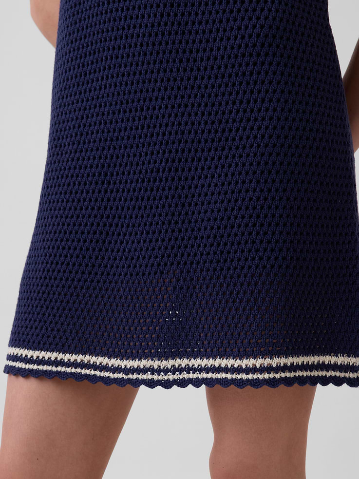 Image number 6 showing, 100% Cotton Crochet Mini Dress