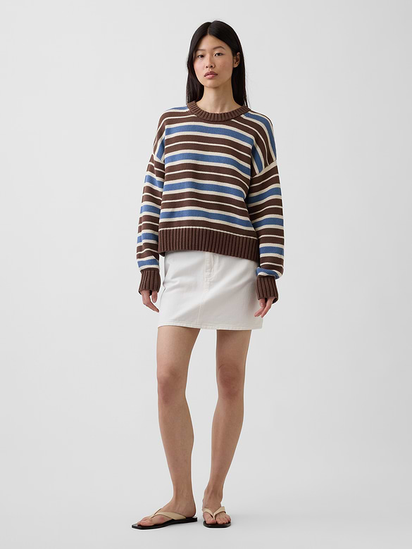 100% Cotton Oversized Crop Sweater