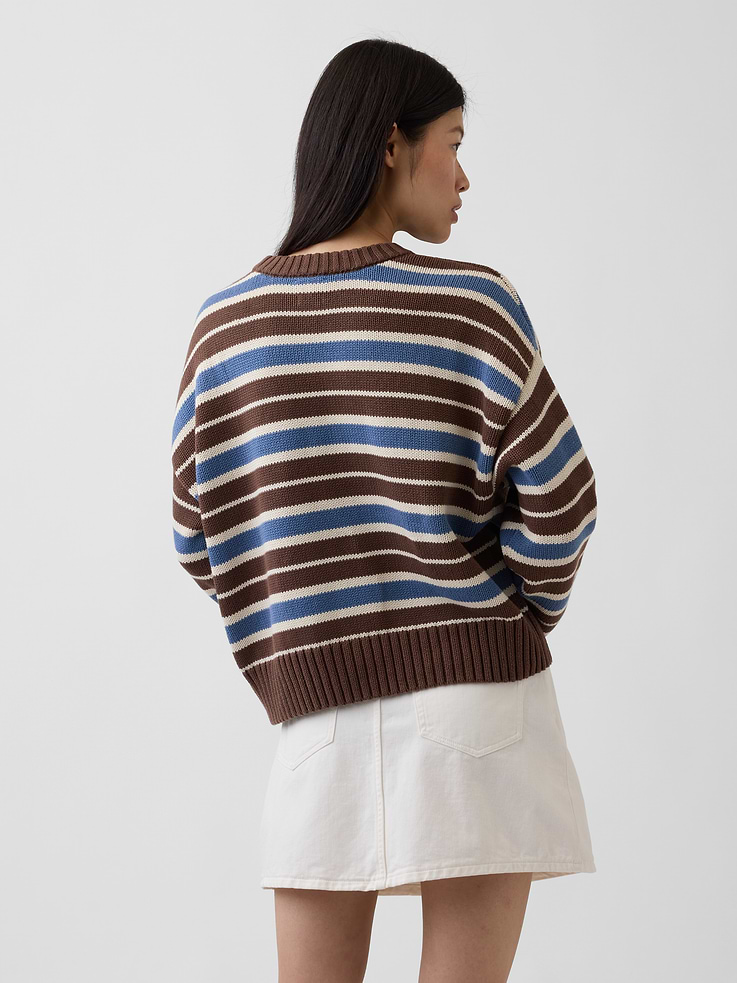 Image number 3 showing, 100% Cotton Oversized Crop Sweater