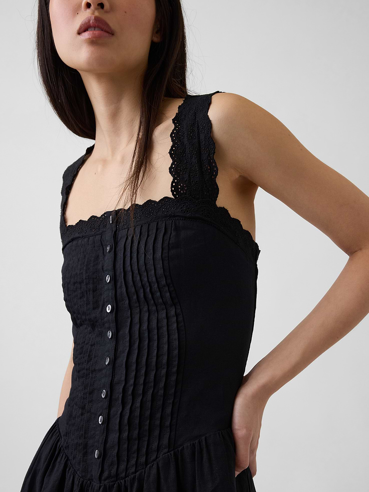 Image number 4 showing, Pintuck Drop-Waist Mini Dress