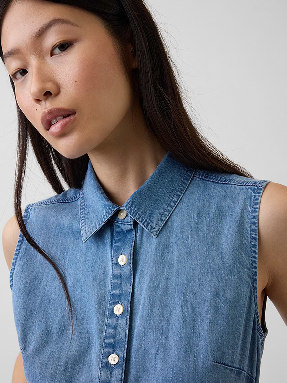 UltraSoft Denim Maxi Shirtdress