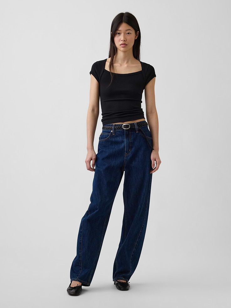 Image number 2 showing, Modern Square-Neck Crop T-Shirt