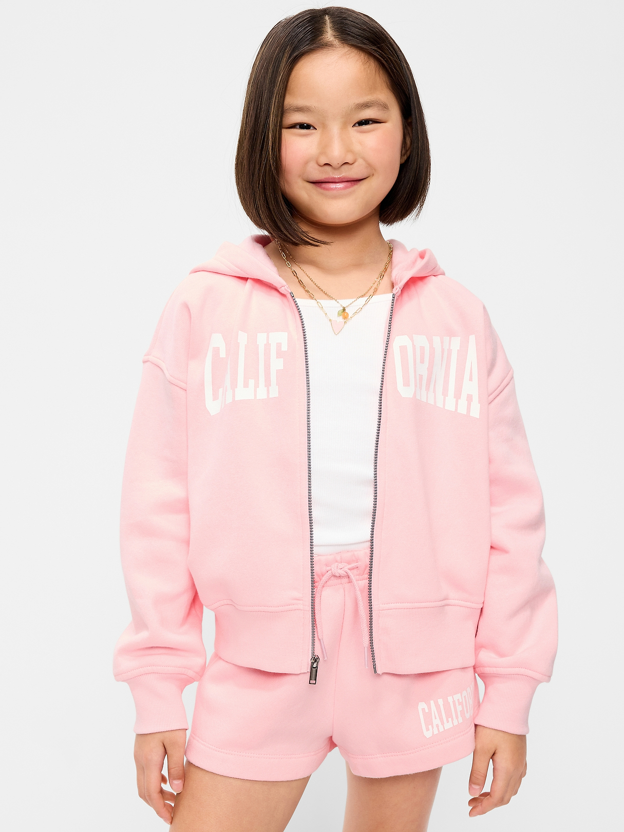 Favorite Fleece Graphic Zip-Front Hoodie for Girls | Old Navy