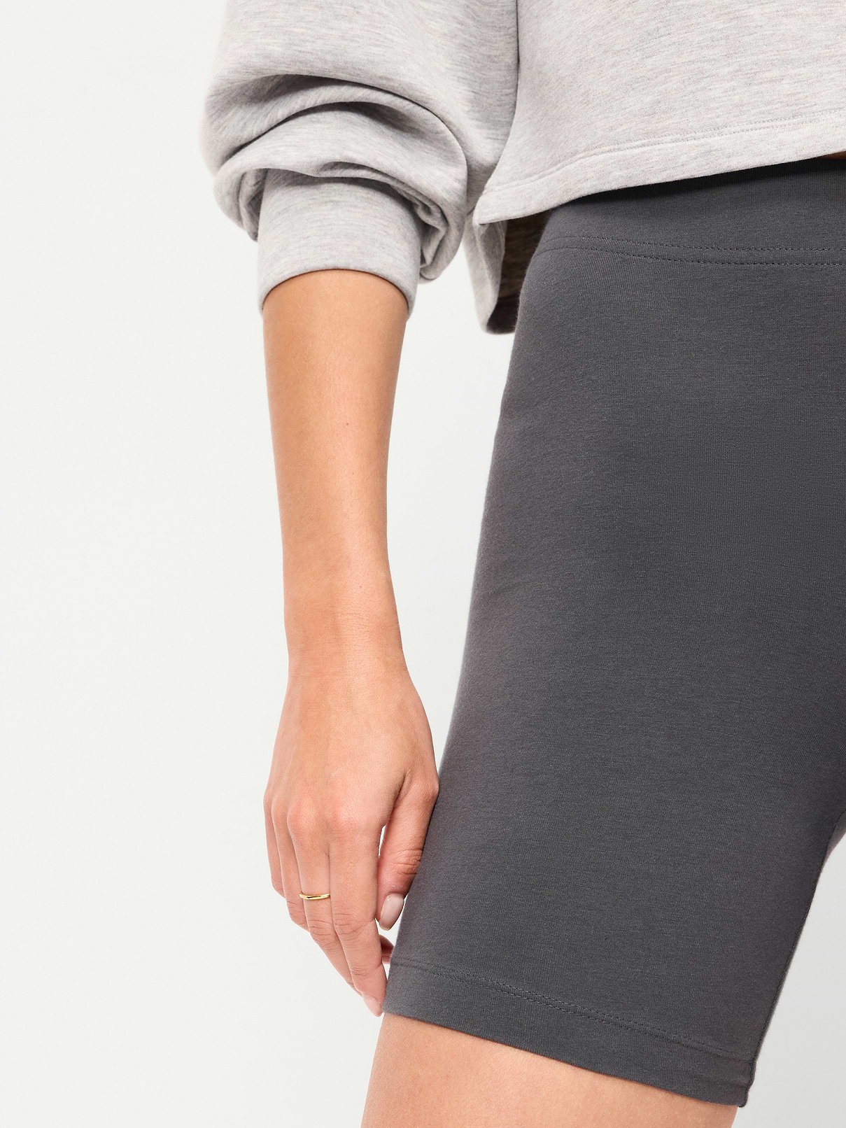 Image number 4 showing, High-Waisted Jersey Biker Shorts -- 6-inch inseam