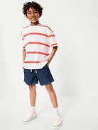 Image number 2 showing, Above Knee Super Baggy Pull-On Jean Shorts for Boys