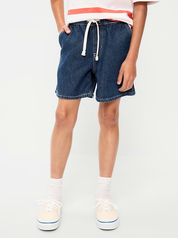 Above Knee Super Baggy Pull-On Jean Shorts for Boys