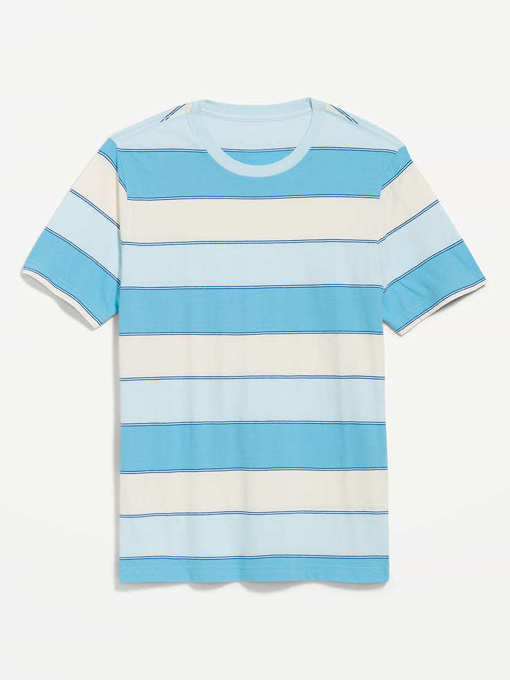 L'image numéro 4 présente T-shirt ras du cou à rayures