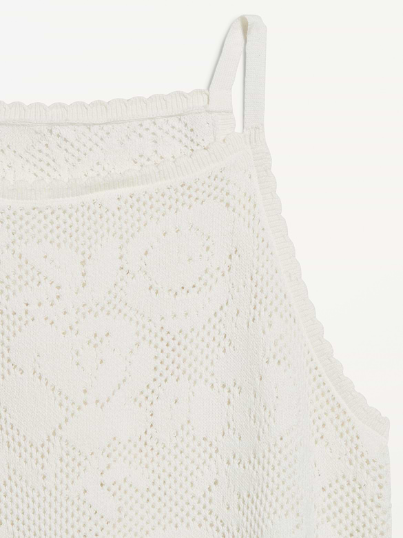 Seaside Cotton Open-Weave Apron Tank Top