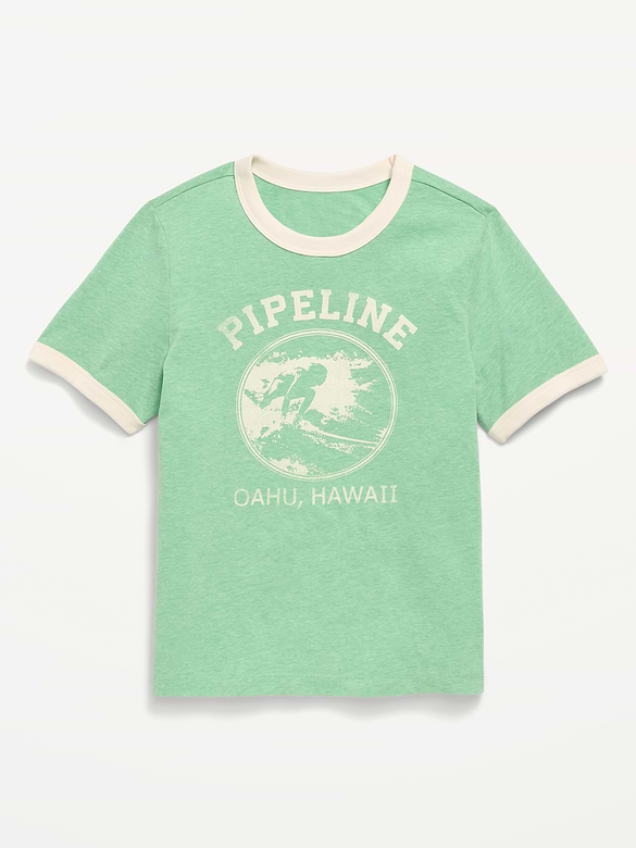 Softest Short-Sleeve Ringer Graphic T-Shirt for Boys