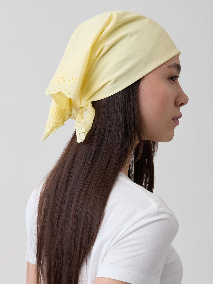 Image number 3 showing, 100% Cotton Eyelet Bandana Scarf