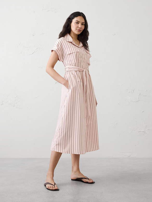 Poplin Utility Midi Shirtdress