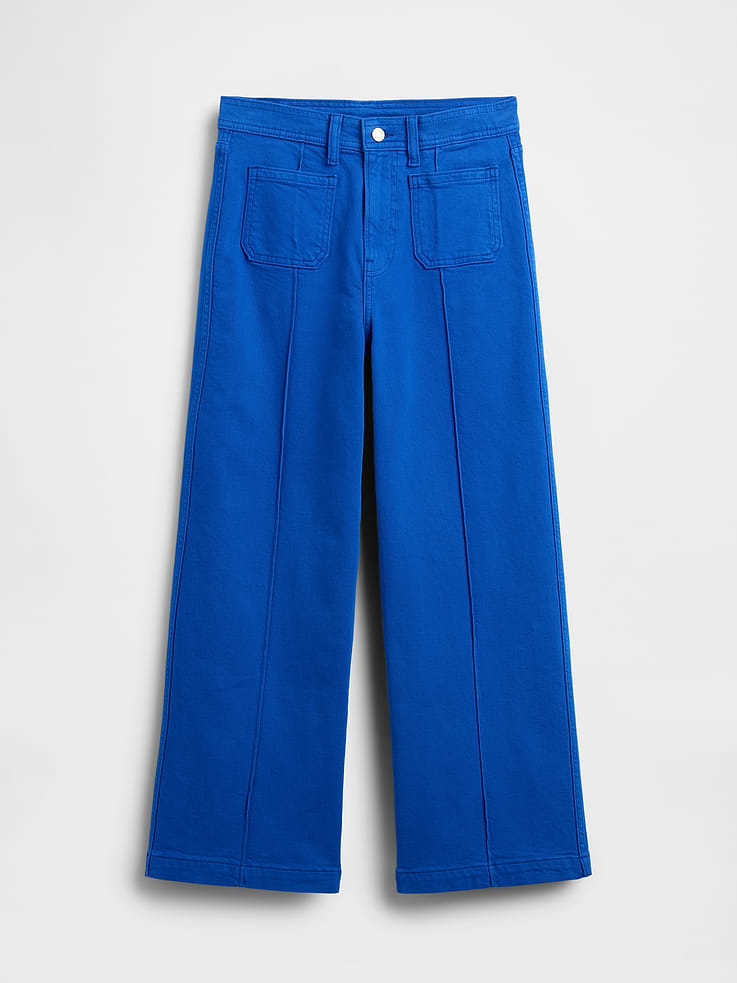 Image number 6 showing, High Rise Stride Wide-Leg Ankle Jeans