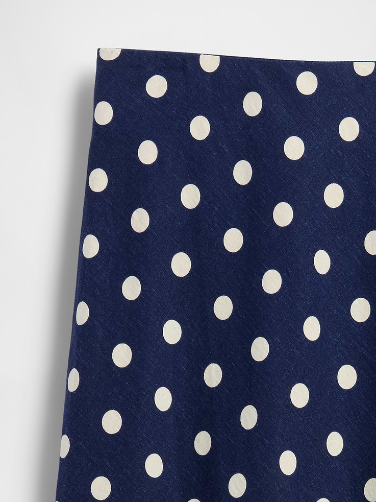 L'image numéro 4 présente Jupe longue à taille extensible en mélange de lin