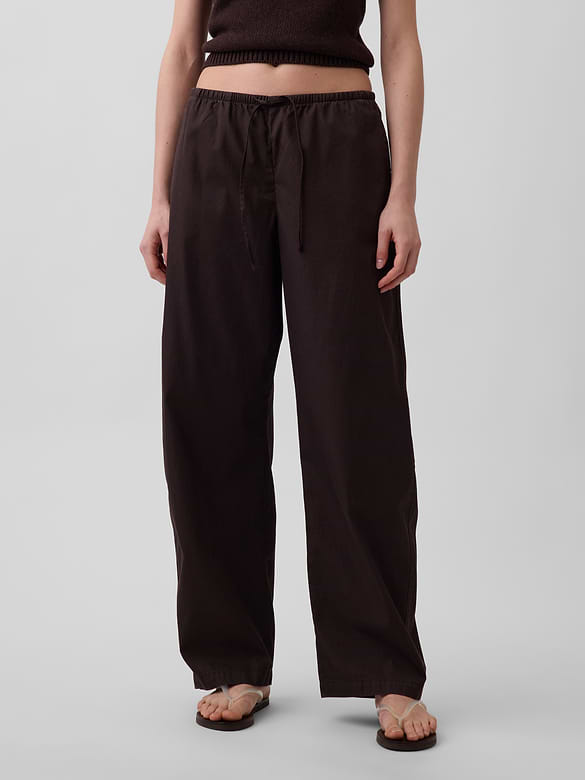 Poplin Easy Barrel Pants
