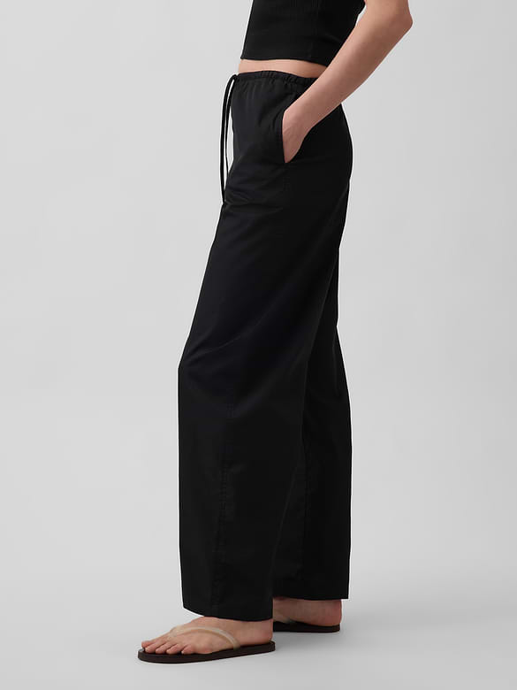Poplin Easy Barrel Pants