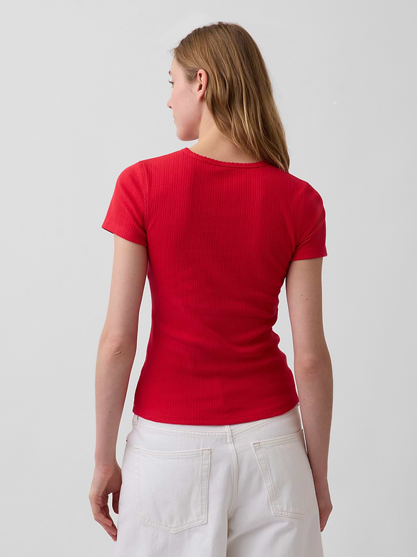 Pointelle Crew T-Shirt